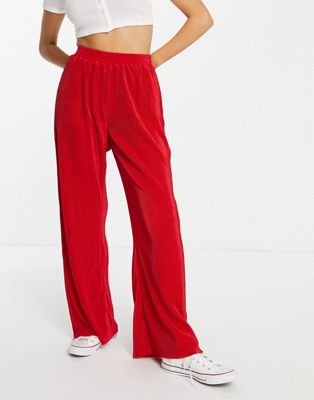 Urban Revivo wide leg trousers in red