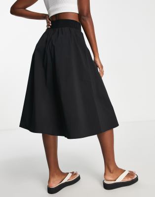 zip front midi skirt