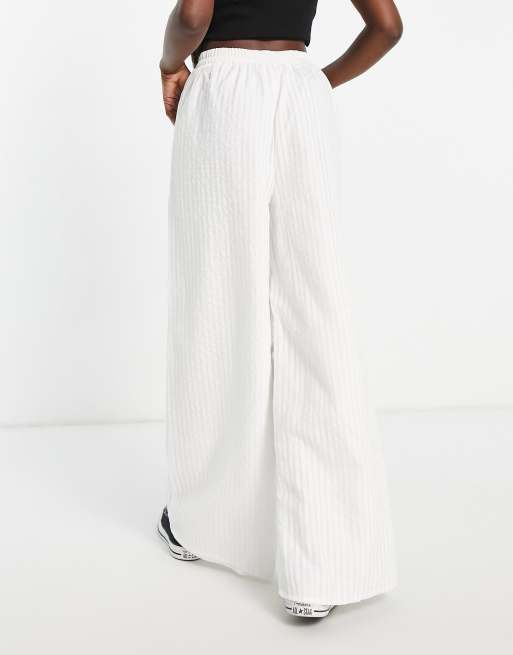Urban Thread - Pantalon de plage large à rayures - Blanc, 2 de 4