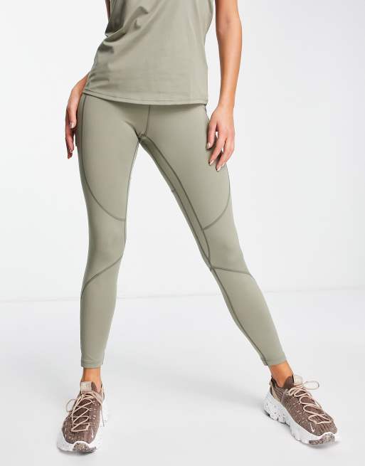 Urban Threads banded waistband gym leggings in sage green ASOS