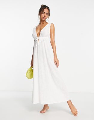 Urban Threads Beach Maxi Dress In White