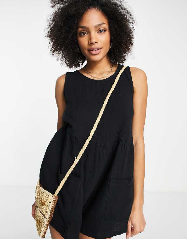 Urban Threads beach romper in black