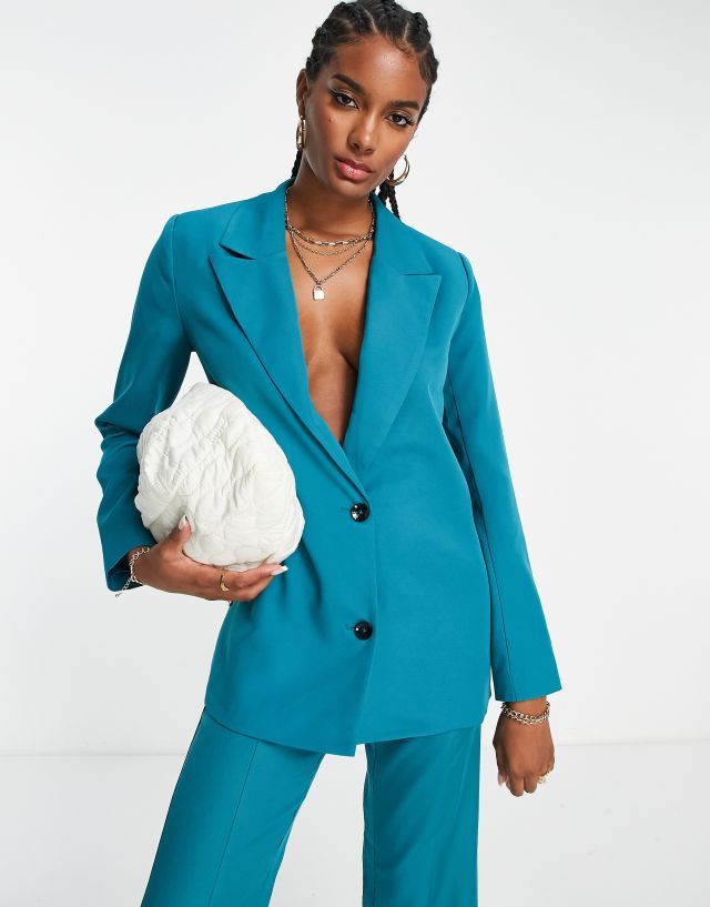 Urban Threads blazer set in teal