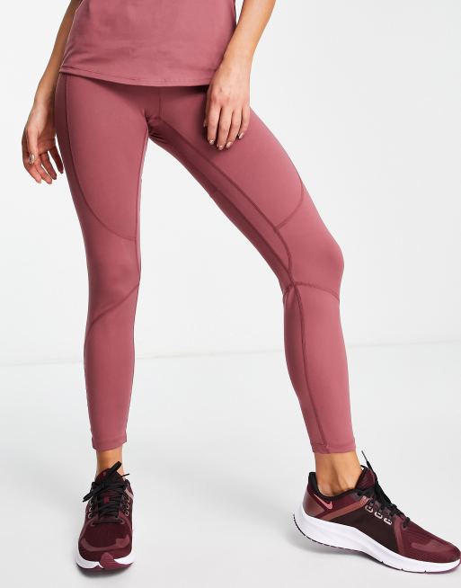 Urban Threads – Blekrosa träningsleggings med logga på midjebandet