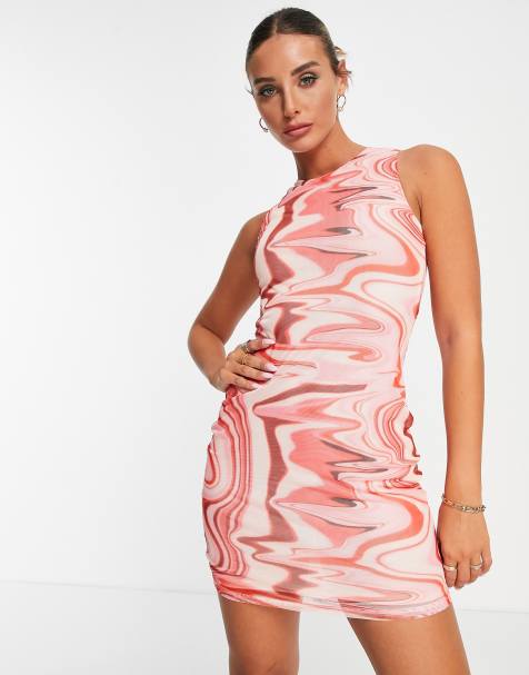 Urban Threads bodycon mini dress in pink marble print - view 1