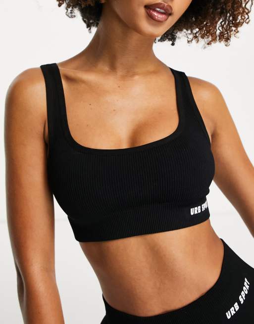 Urban Threads - Brassière de sport sans coutures - Noir, 3 de 4