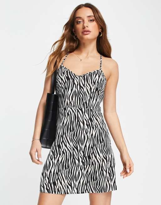 Urban Threads cami mini dress in zebra print
