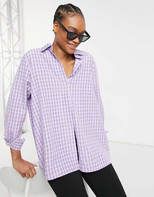 Urban Threads - Camicia a quadri oversize lilla