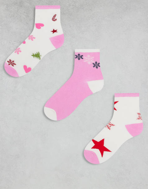 Urban Threads Christmas 3 pack Christmas socks in multi - view 1