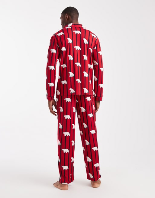 Urban Threads Christmas long sleeve revere and pants in polar bear stripe print, 4 of 4