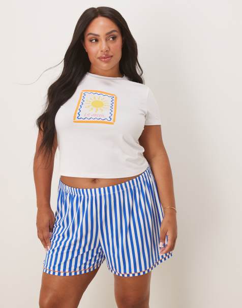 Urban Threads Curve co-ord baby tee with placement summer sun print - view 1