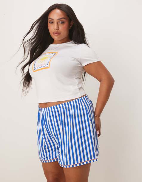 Urban Threads curve co-ord pyjama set in summer sun print - view 1