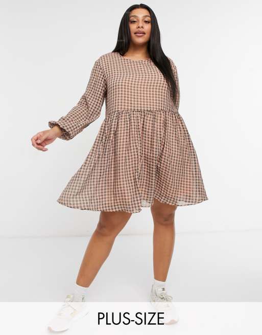 Urban Threads – Curve – Ginghamrutig smockklänning i minidesign