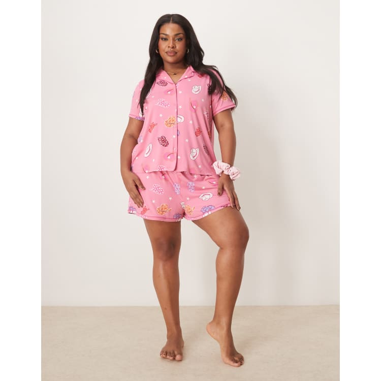 Urban Threads Curve revere pajama short sleeve shirt and