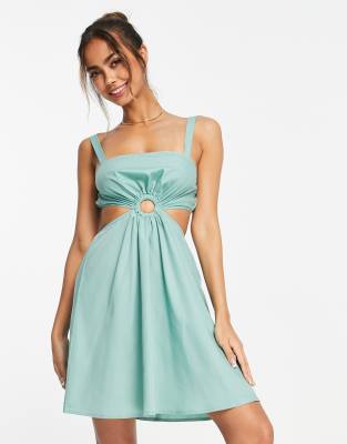 Urban Threads cut out beach dress in sage green