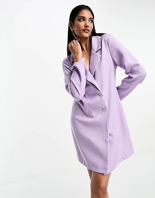 Urban Threads double breasted mini blazer dress in lilac | ASOS