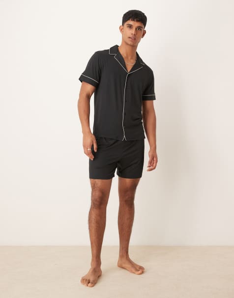 Urban Threads - Ensemble en polyester avec short et t-shirt à manches courtes - Noir - view 1