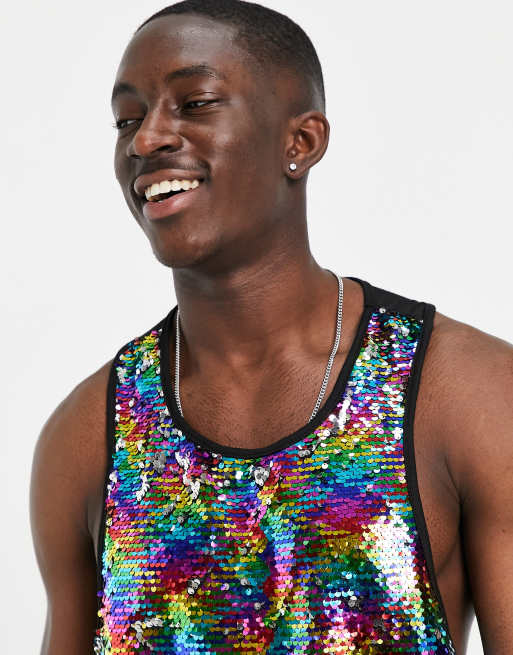 Mens clearance sequin vest