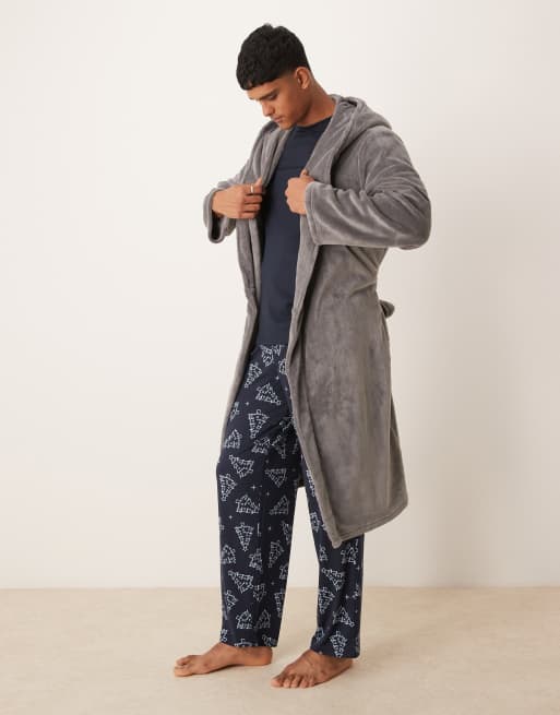 Urban Threads – Fleece-Bademantel in Grau