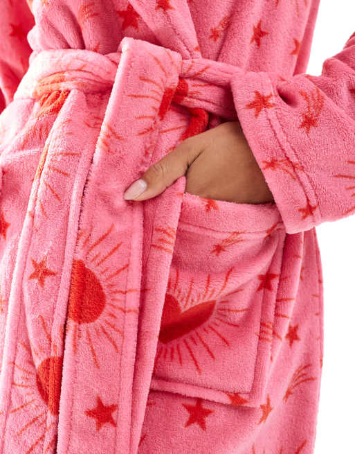 pink heart dressing gown Pink Heart Dressing Gown  Jim Jam The Label