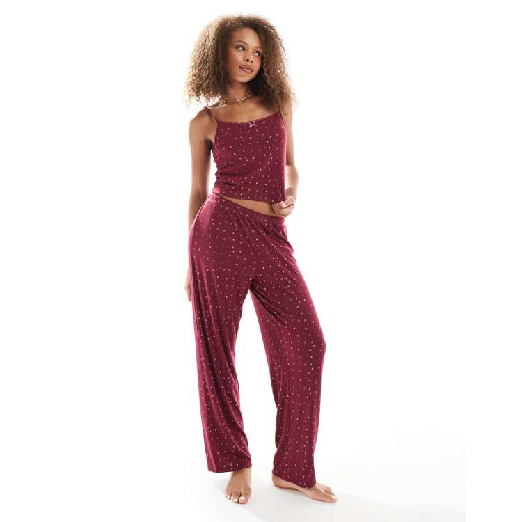 Urban Threads floral printed pointelle pajama pants in