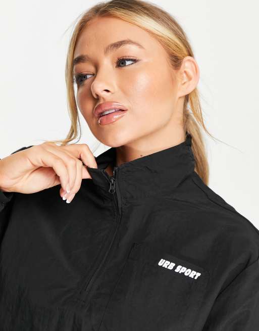 Urban Threads half zip running jacket in black