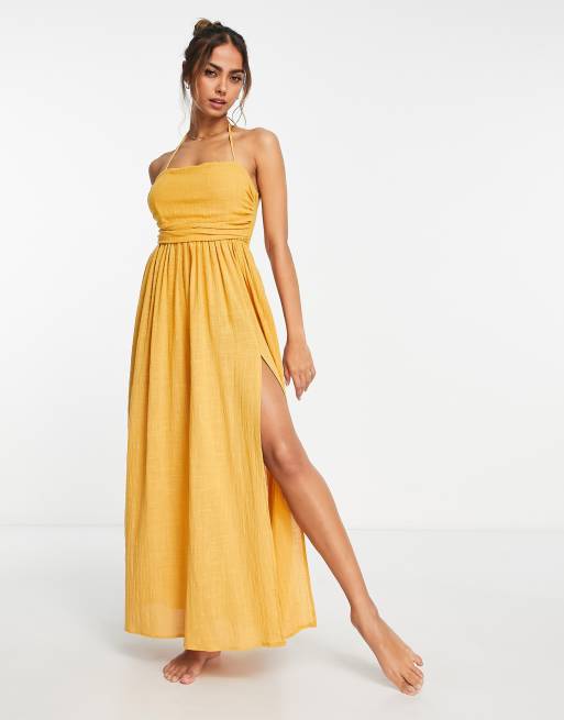 Mustard yellow beach clearance dress