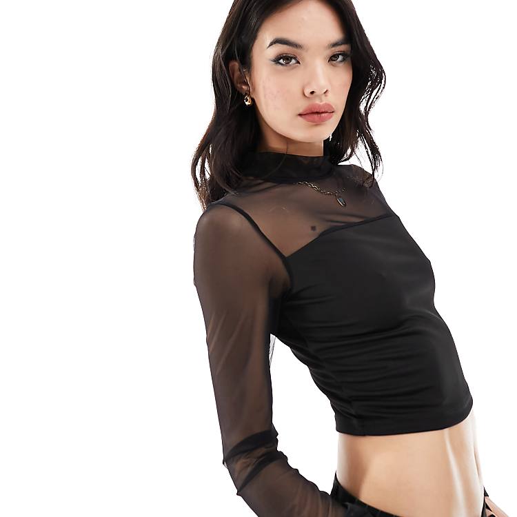 Urban Threads high neck mesh top in black | ASOS Urban Threads high neck mesh top in black | ASOS