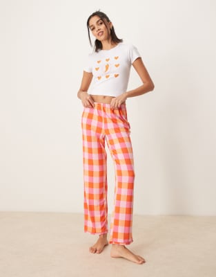 Urban Threads - Hose mit rotem Vichy-Karomuster, Kombiteil-Bunt