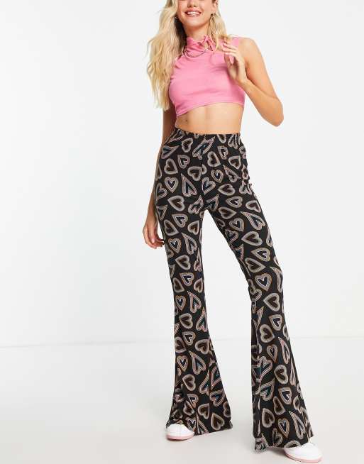 ASOS DESIGN extreme flare sequin trouser in pink