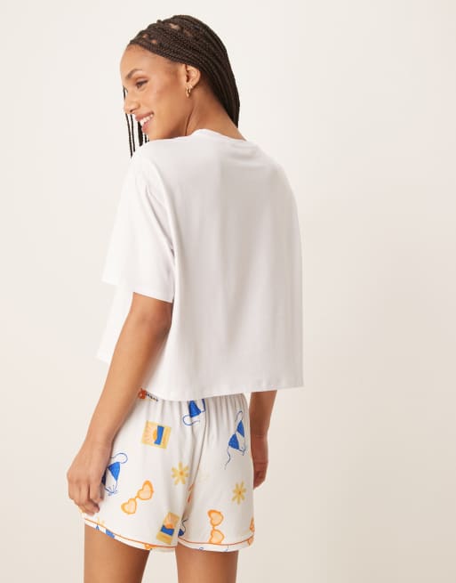 Urban Threads – Kort t-shirt i oversize med La Dolce Vita-tryck, del av set, 4 av 4