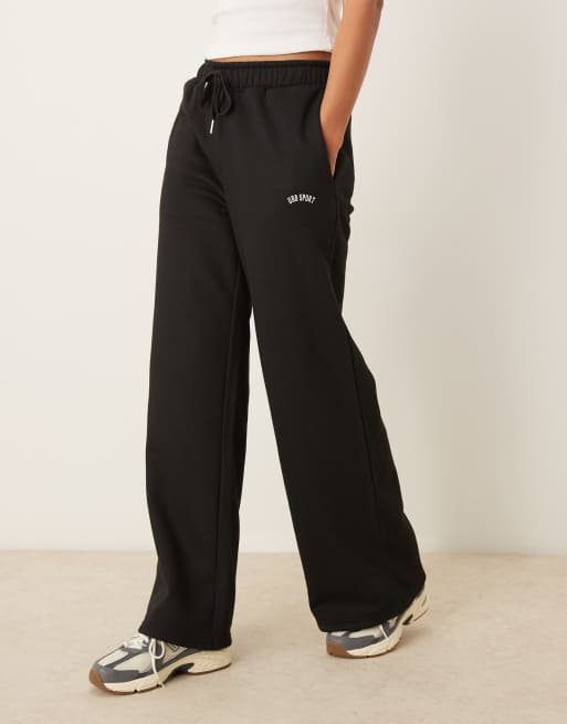 Urban Threads lounge sporty wide leg sweatpants in black ASOS