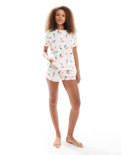 Urban Threads - Lyserødt pyjamassæt med disco-kirsebærprint, 2 af 4