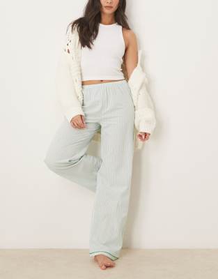 Urban Threads - Mix and Match - Hose aus Webstoff mit Streifen in Grün und Blau-Bunt