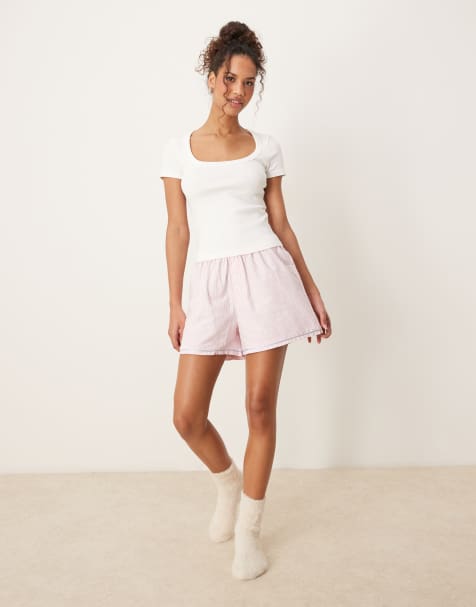 Urban Threads - Mix en match - Geweven boxershorts in roze gestreept - view 1