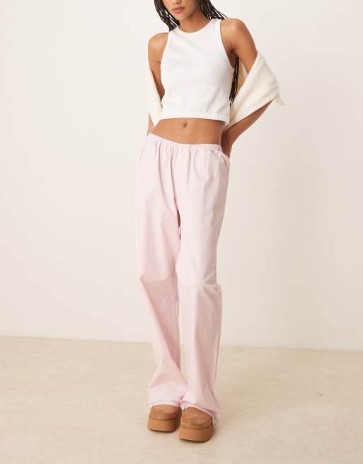 Urban Threads - Mix en match - Geweven gestreepte broek in roze, 4 van 4
