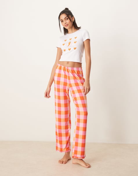 Urban Threads - Mix & Match - Pyjama à imprimé piment - Vichy - view 1