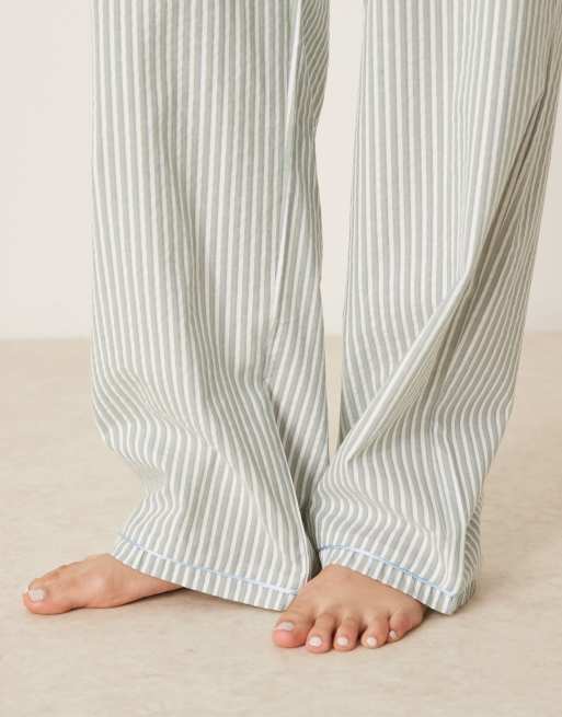 Urban Threads Mix & Match woven trousers in green stripe, 3 of 5