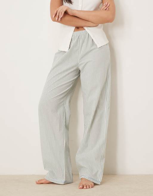 Urban Threads Mix & Match woven trousers in green stripe, 4 of 5