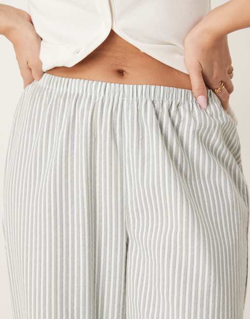 Urban Threads Mix & Match woven trousers in green stripe, 5 of 5