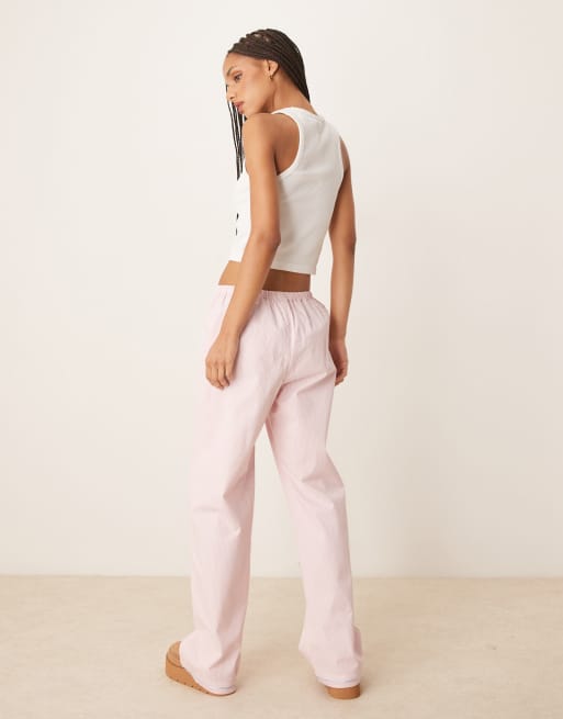 Urban Threads – Mixa och matcha – Rosa, randiga, vävda byxor, 3 av 4