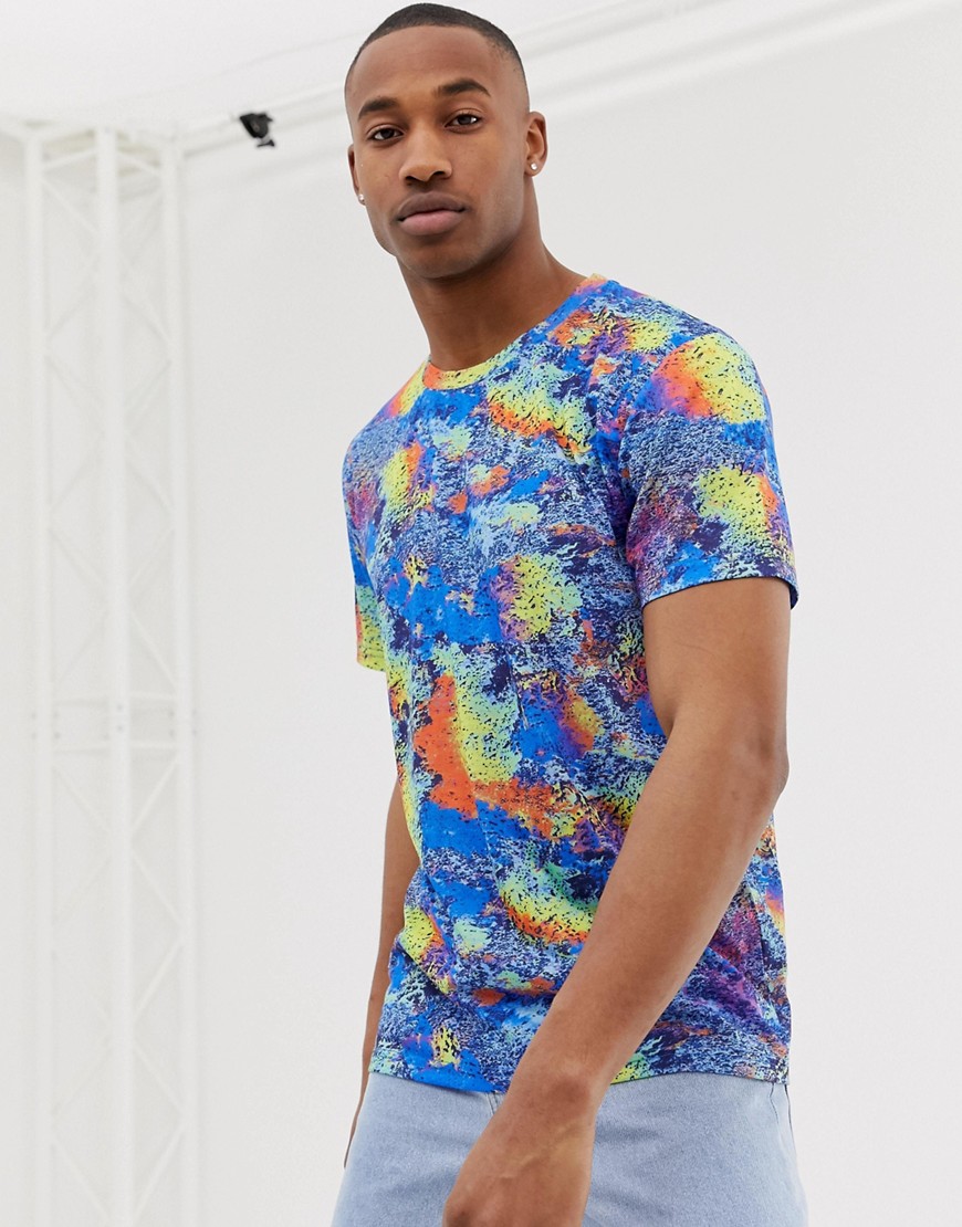 Urban Threads – Mönstrad t-shirt i neon-Flerfärgad