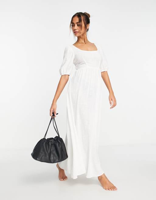 Urban Threads open back beach dress in white, 3 of 4