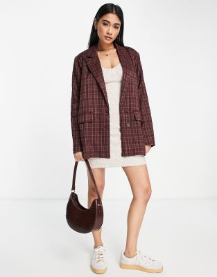 burgundy oversized blazer