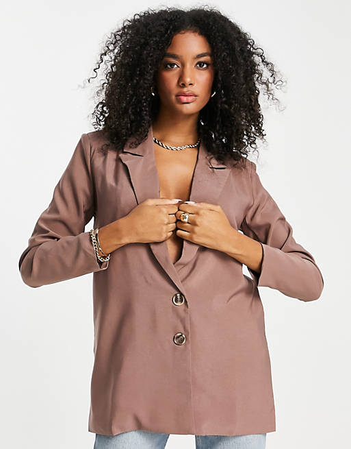 Urban Threads oversized blazer co-ord in taupe