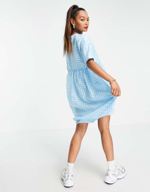 Urban Threads oversized smock dress in blue gingham, 2 of 4