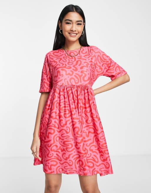 Urban Threads - Oversized smockjurk met wervelprint