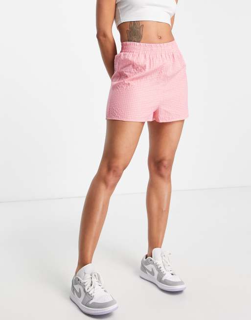 Urban Threads - Pantaloncini rosa a quadri in coordinato