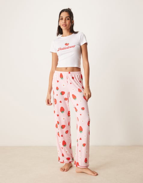 Urban Threads pants in strawberry print (part of a set) - view 1