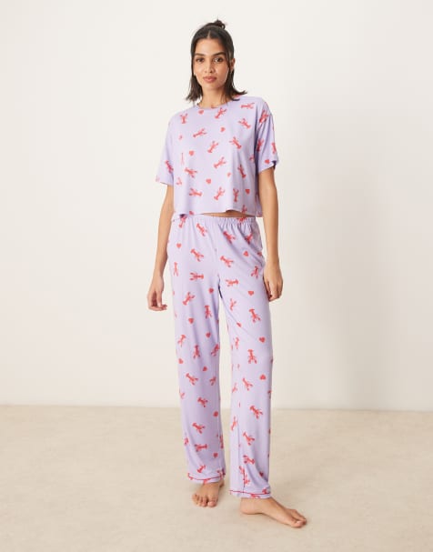 Urban Threads pants with lobster heart print - part of a set - view 1